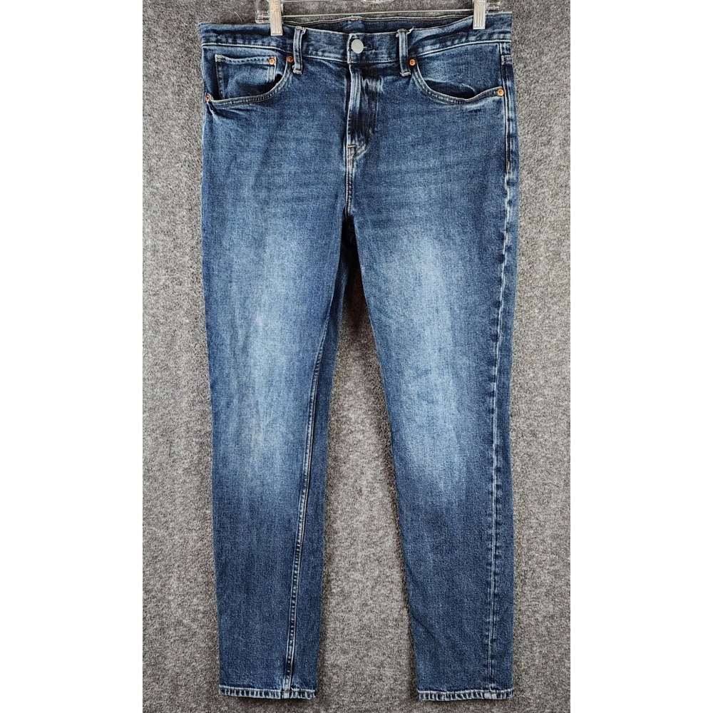 H&M Jeans Mens 34x32 Slim Blue Denim Stretch EUC